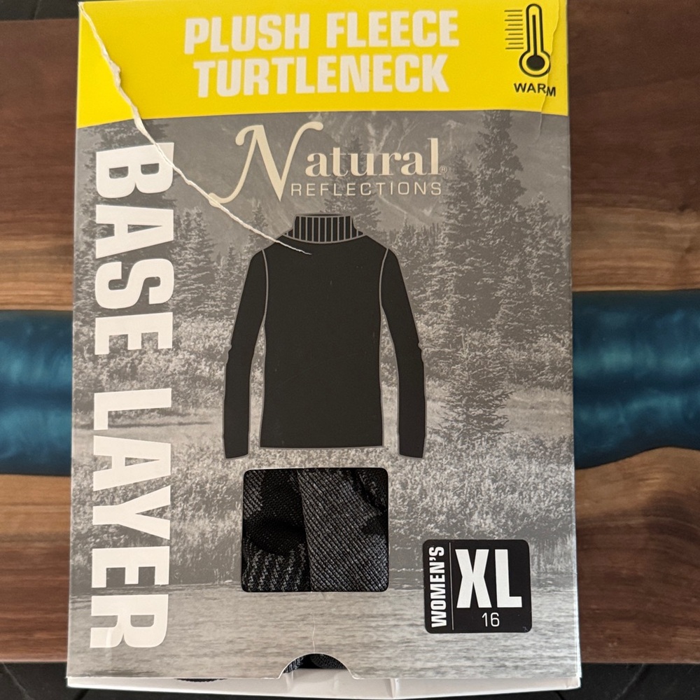 Natural Reflections Black Plush Fleece Turtleneck